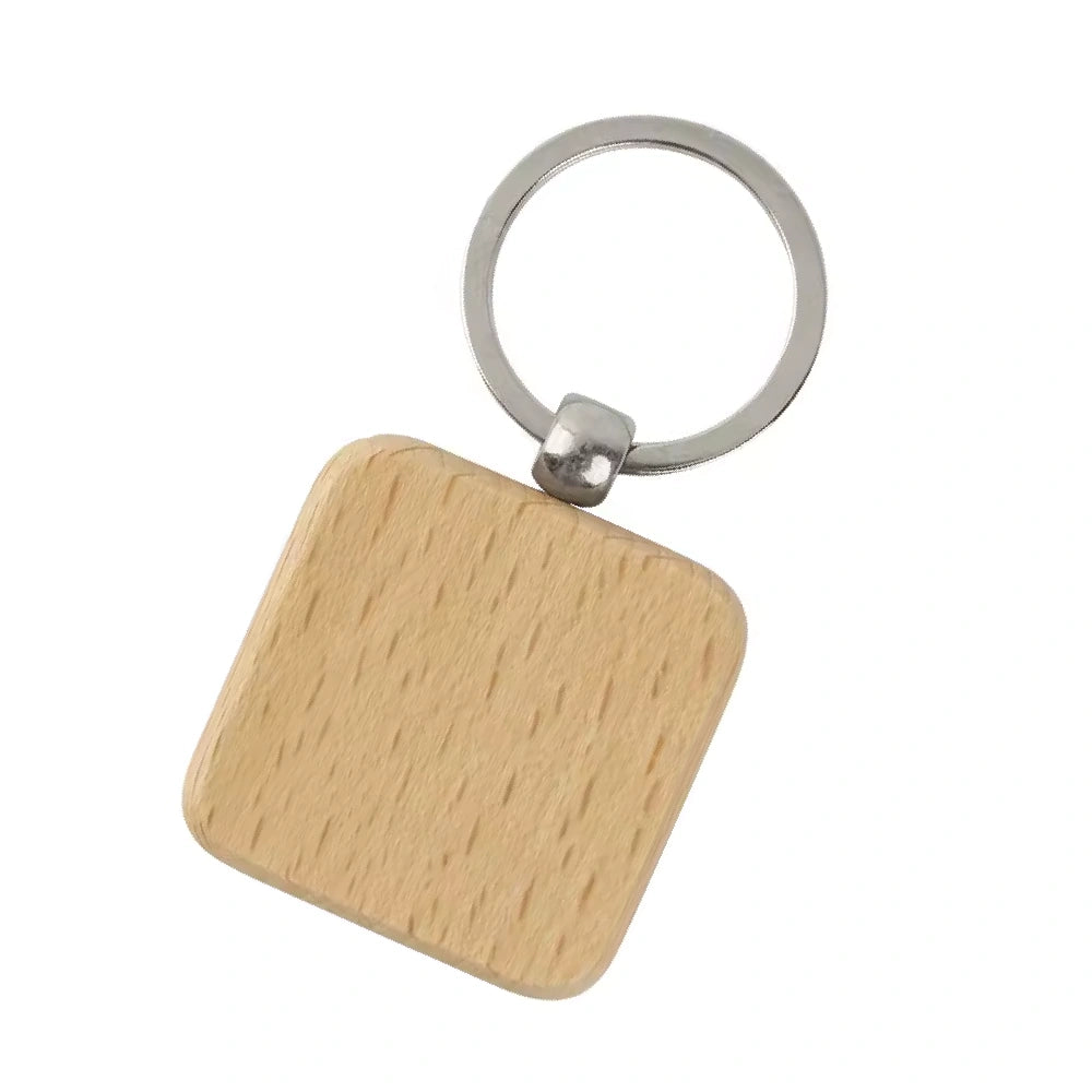 Houten Sleutelhanger Vierkant